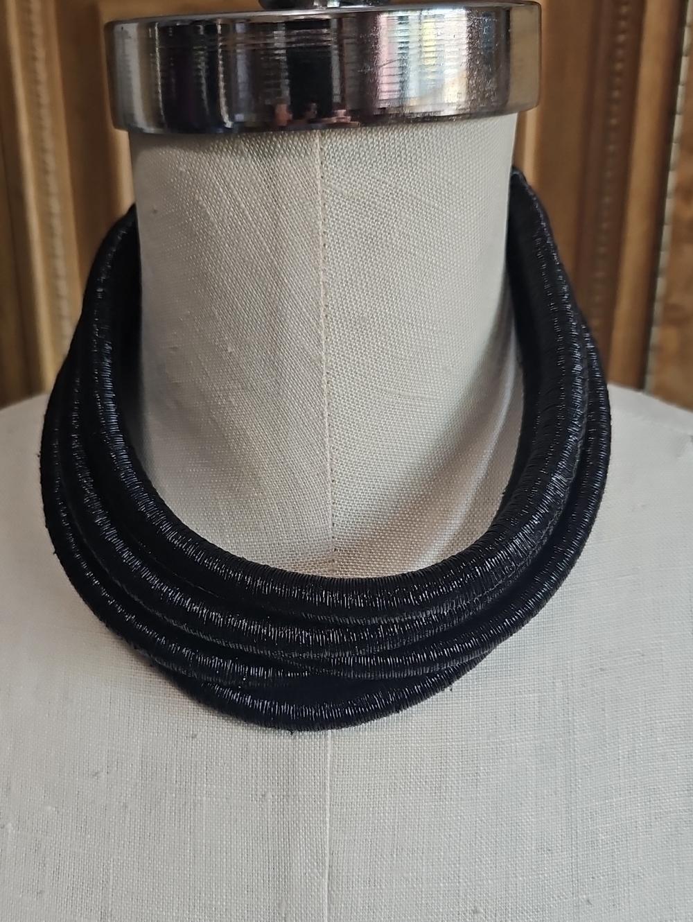 Mika Yoga Wear Black 5 Strand Coil Rope Necklace